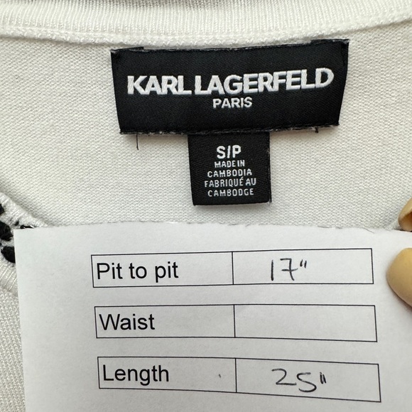💎 Karl Lagerfeld Short Sleeve Top White - Picture 9 of 10